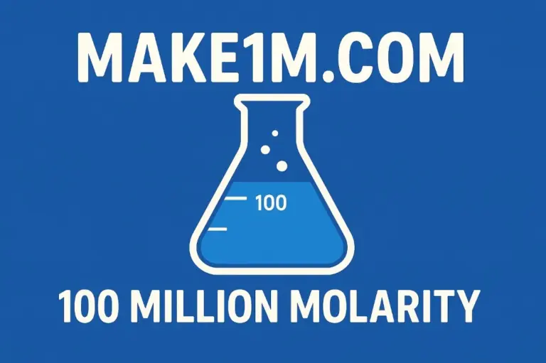 make1m com 100 million molarity